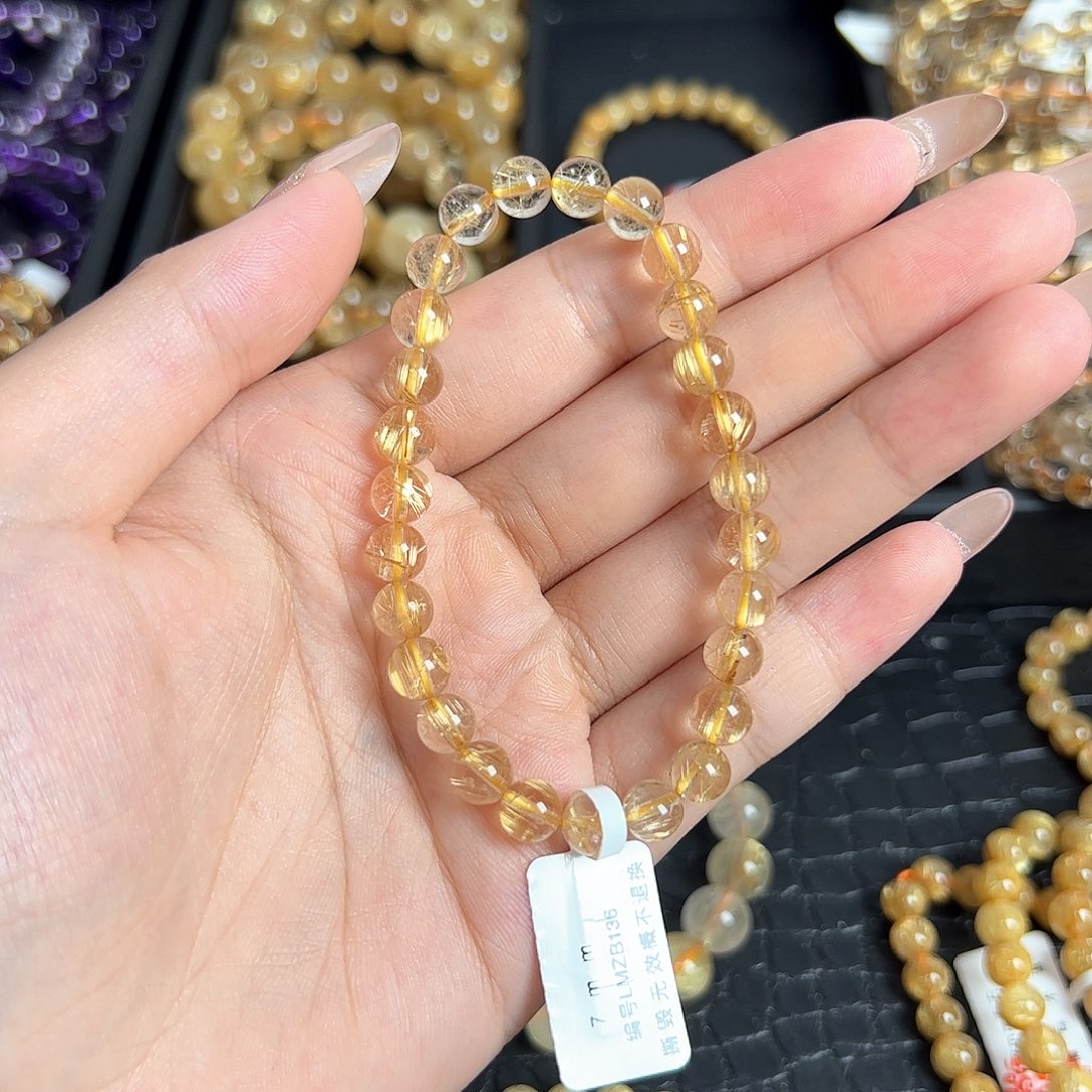 y***屋未镶嵌手链水晶金发晶手链