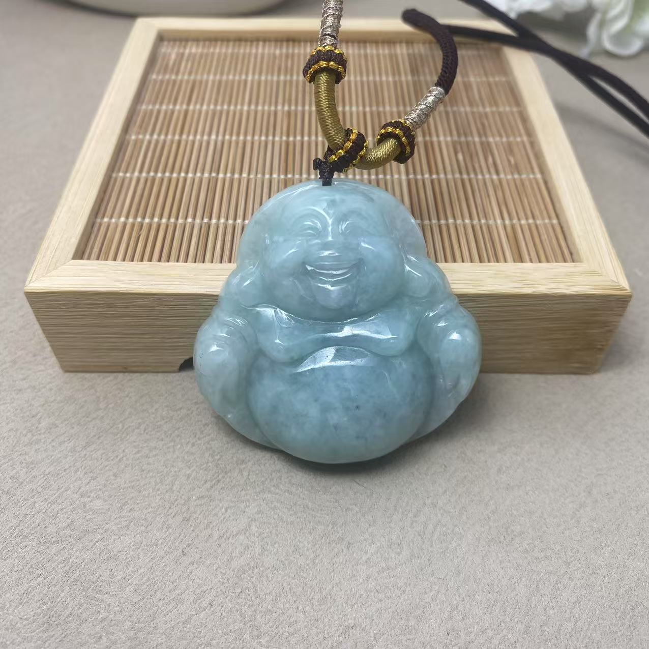 天然A货翡翠精工佛工吊坠-v001-多样性发一