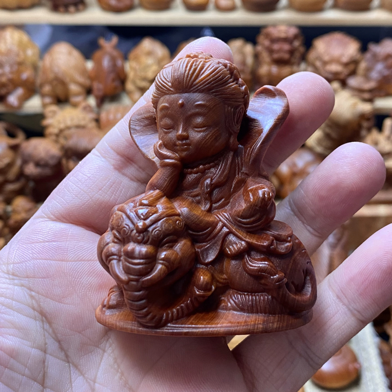 崖柏木雕 普贤菩萨