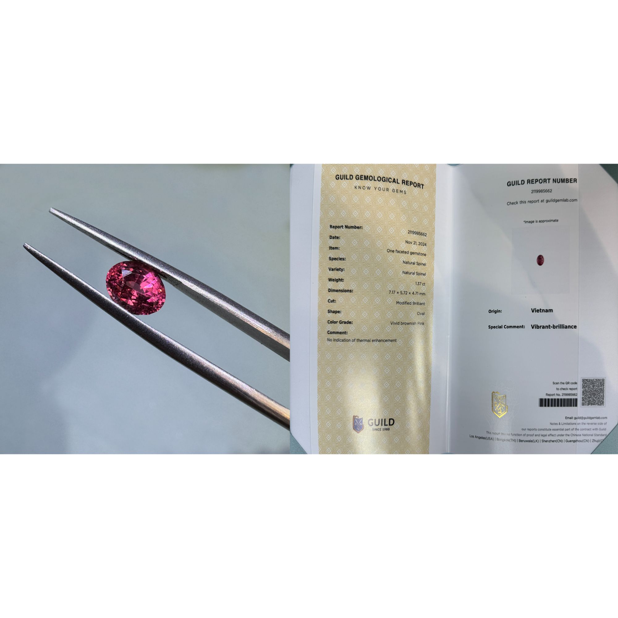 262 布朗红色spinel 1.37 ct