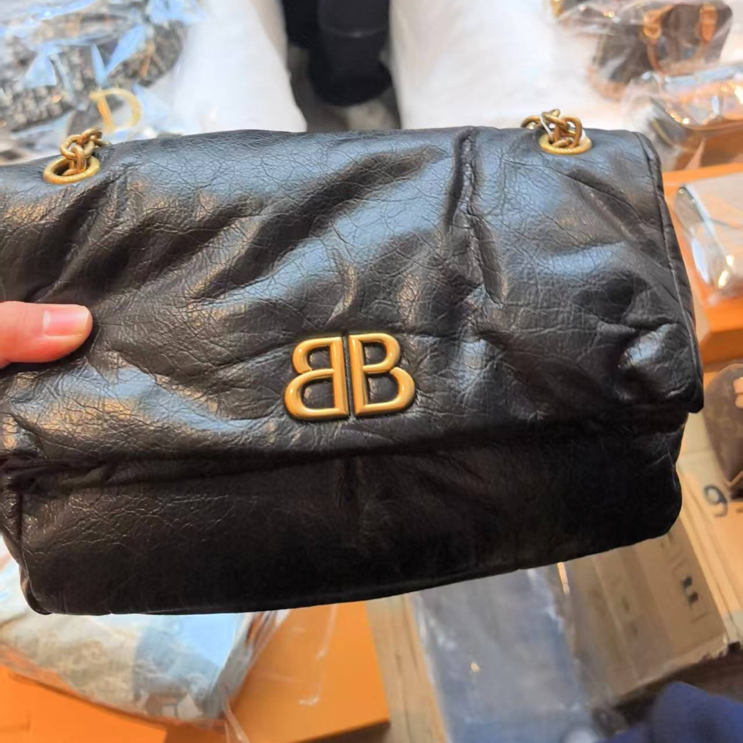 95新 Balenciaga/巴黎世家 御古屋/55338/小号黑金MONACO