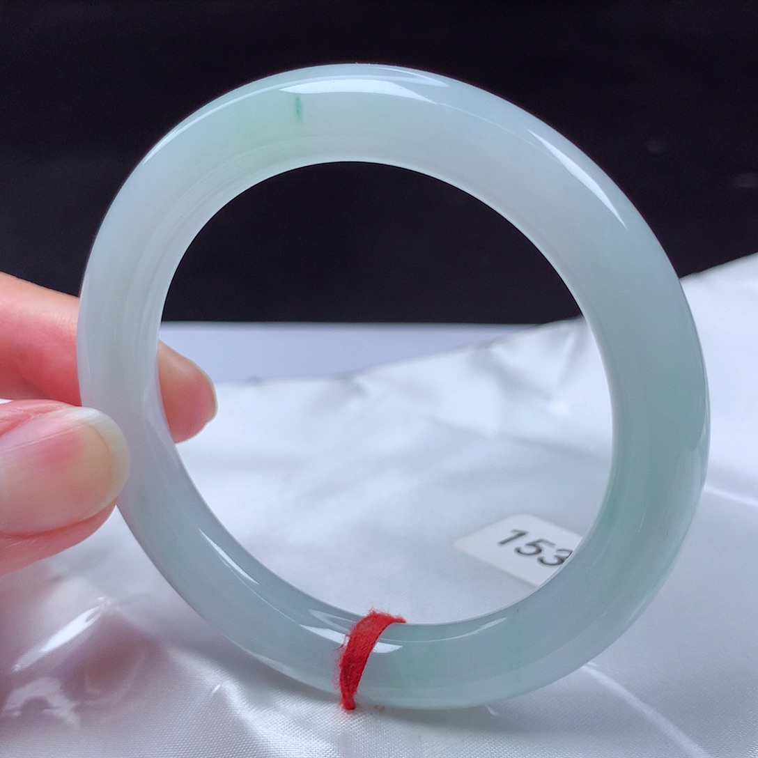 翡翠未镶嵌手镯52圆条s1530