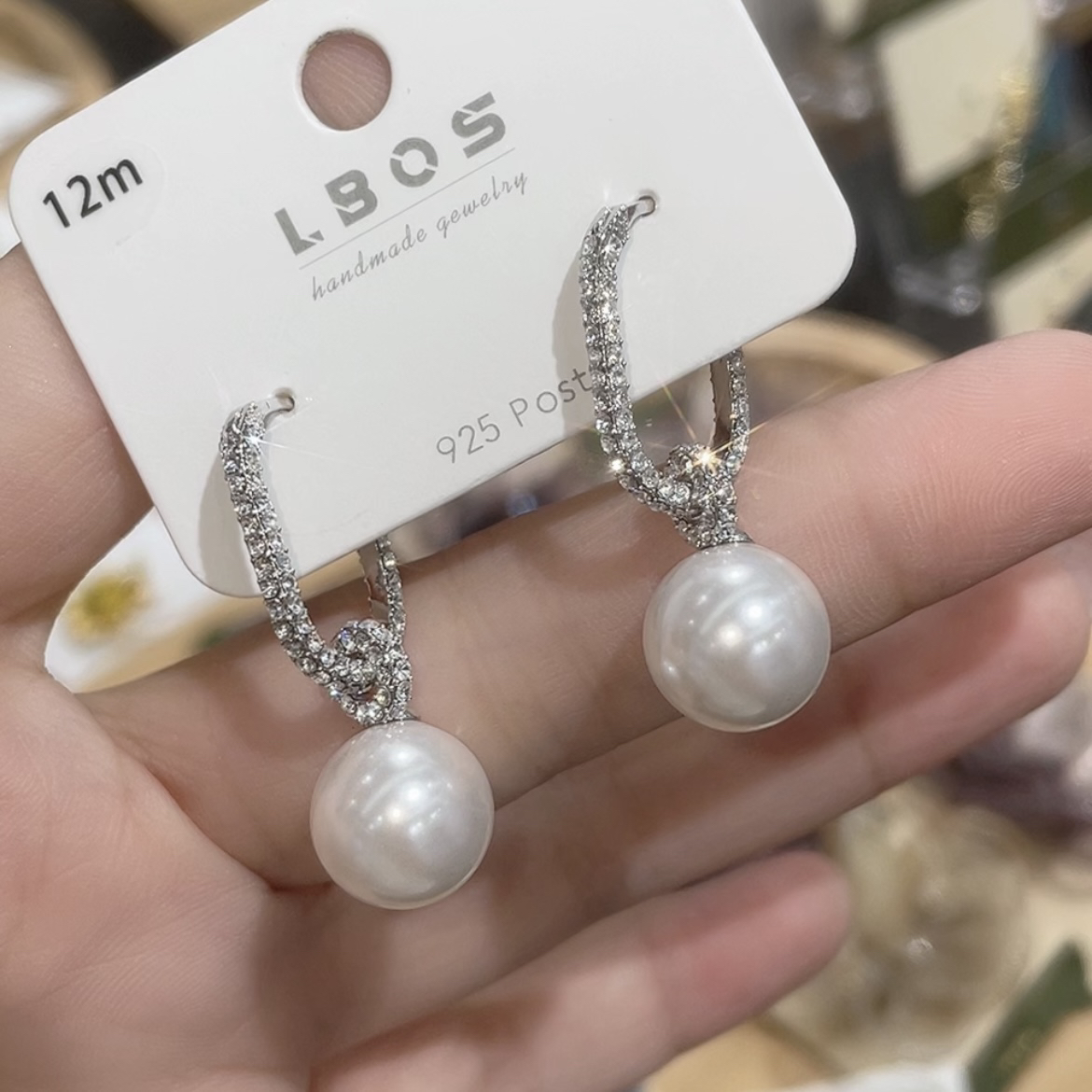 铜合金合成锆石耳饰 一款两戴珠珠耳扣高货简约气质百搭小众精致