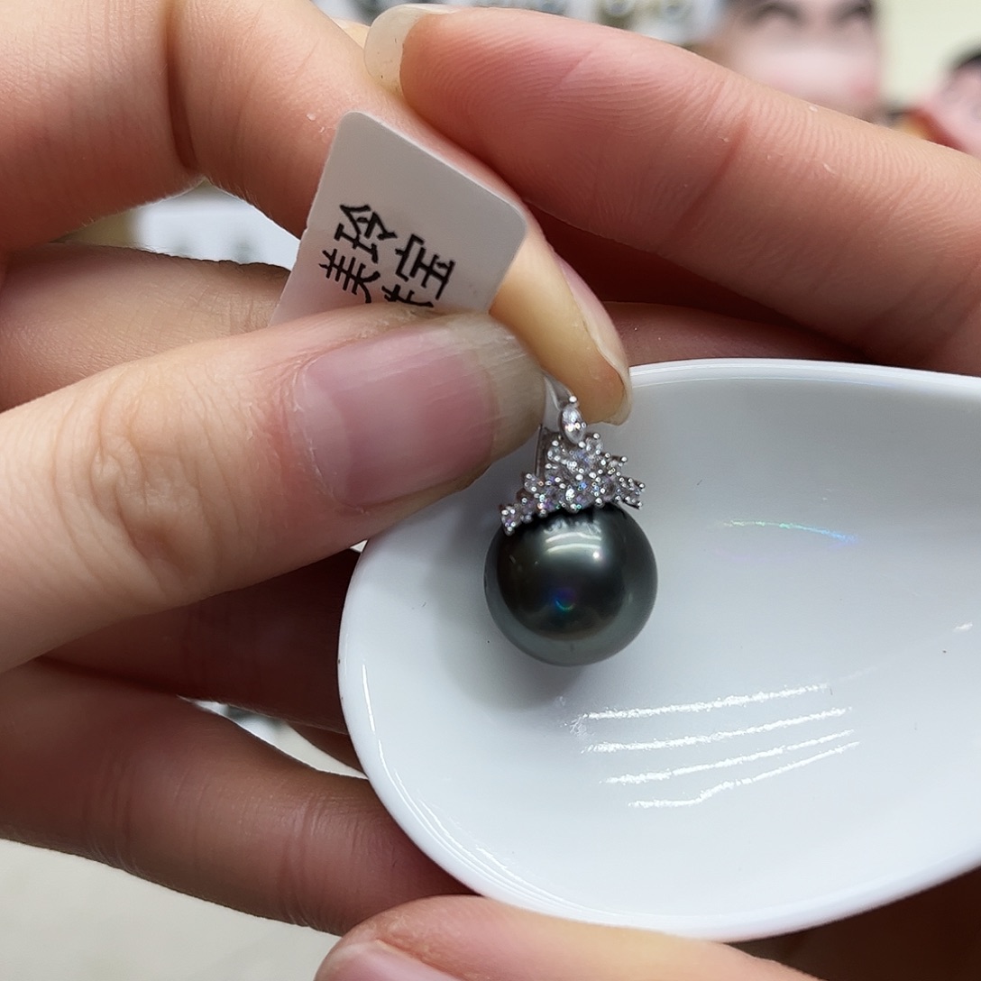 银S925镶嵌海水珍珠颈饰