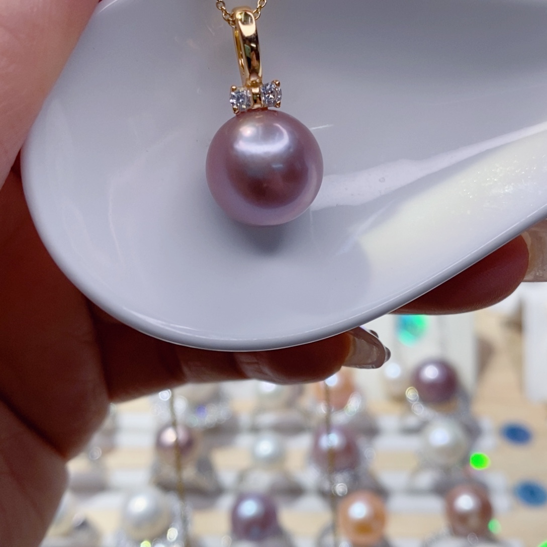 淡水珍珠吊坠(赠链)银S925镶嵌