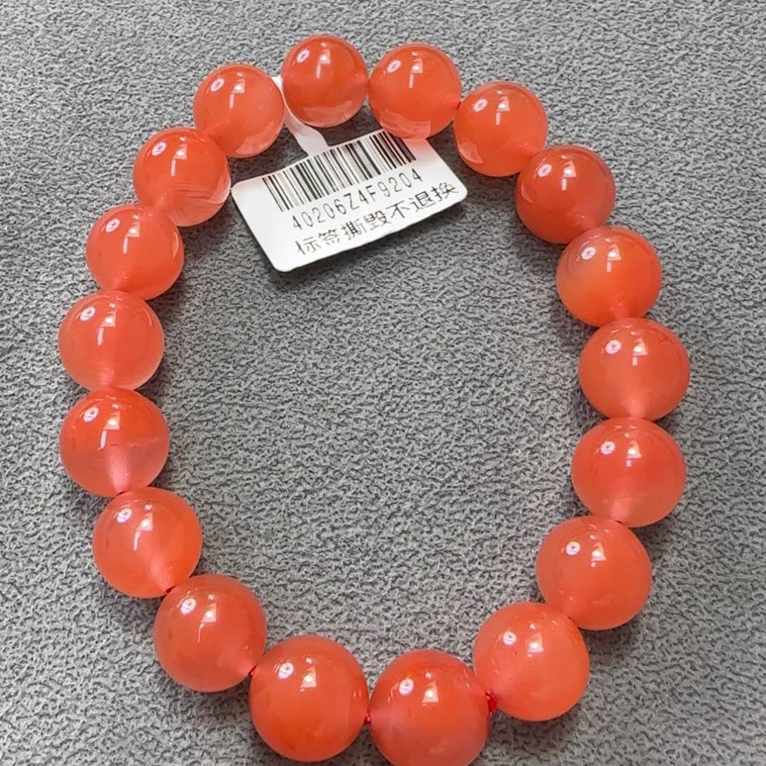 南红玛瑙手串未镶嵌西山杨柳洞子料11mm单圈
