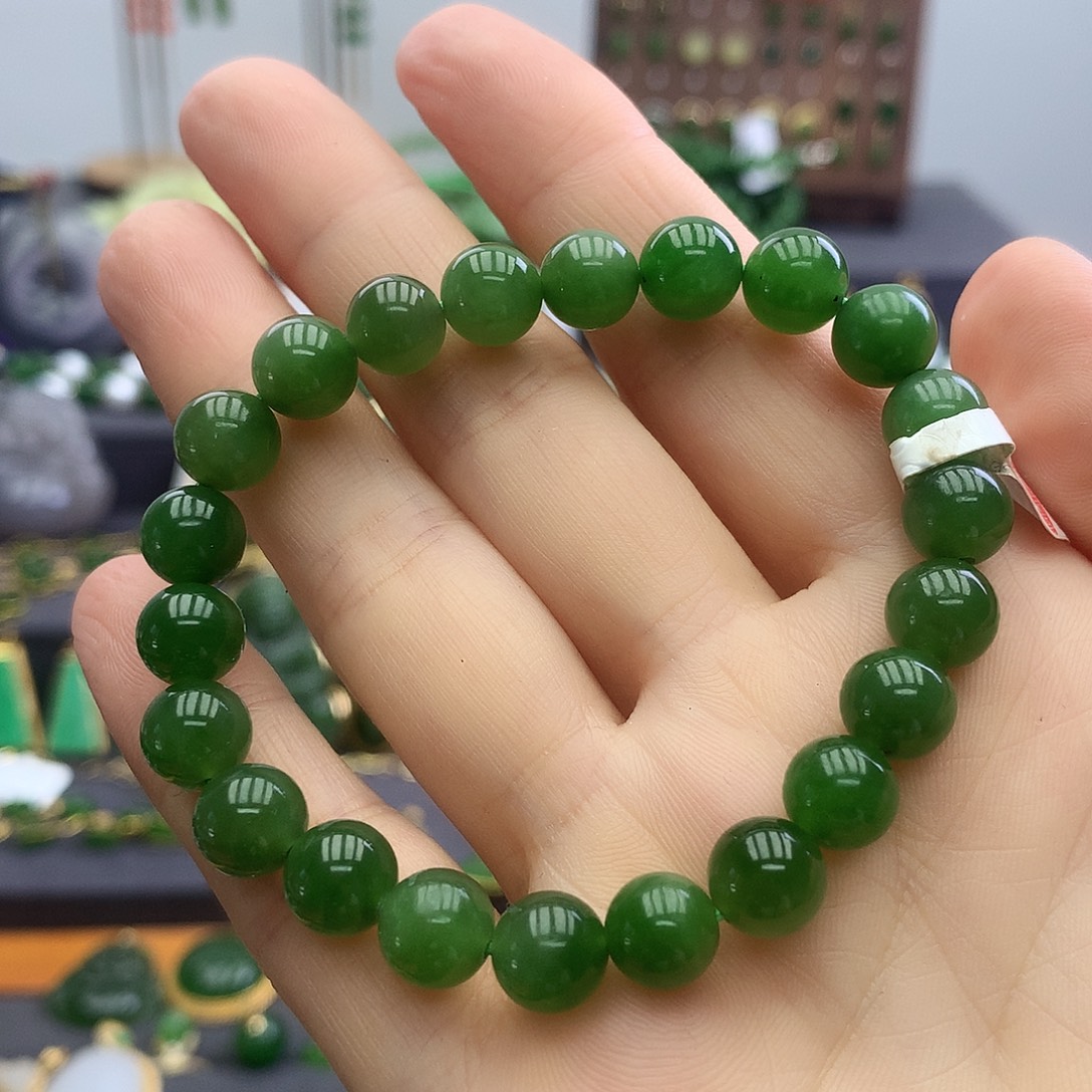 【***打手链未镶嵌和田玉（碧玉）