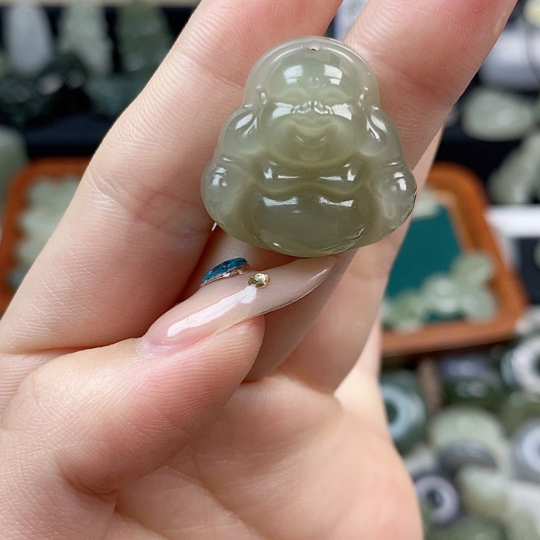 和田玉未镶嵌颈饰佛公25mm