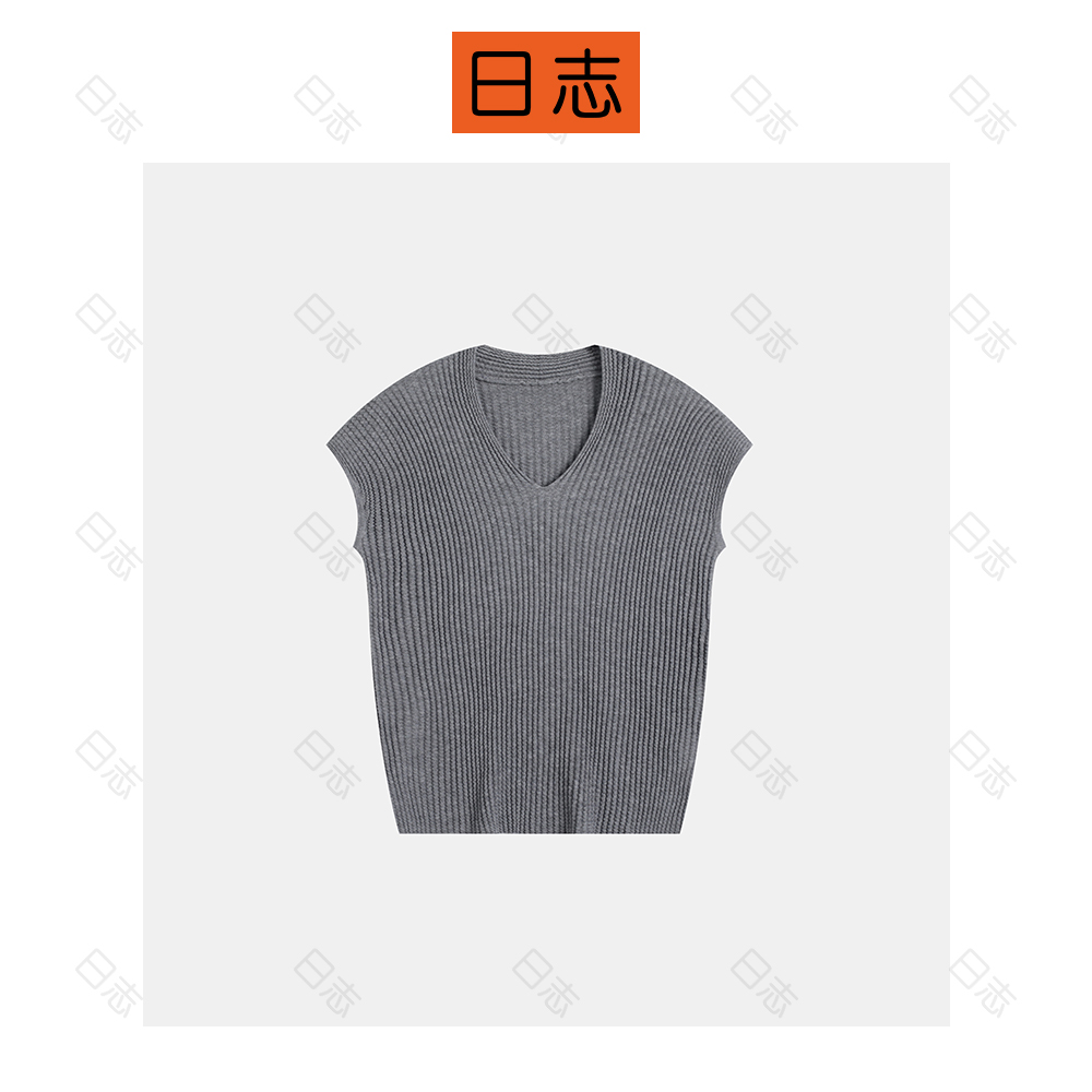 PIPO水洗上衣圆领毛针织衫女针织衫提花薄款V领短袖毛衣DD52Z298