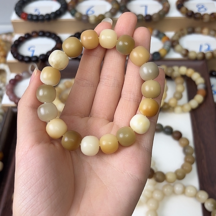 手串菩提根/象牙果卡13干磨苹果珠