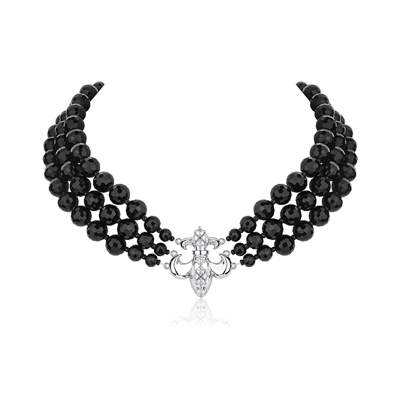 铜合金吊坠 1JINN M2M 鸢尾花choker项链小众设计锁骨链