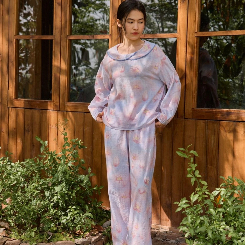【海城朵朵】朵朵可可 252-196 睡衣女25秋冬圆领家居服套装