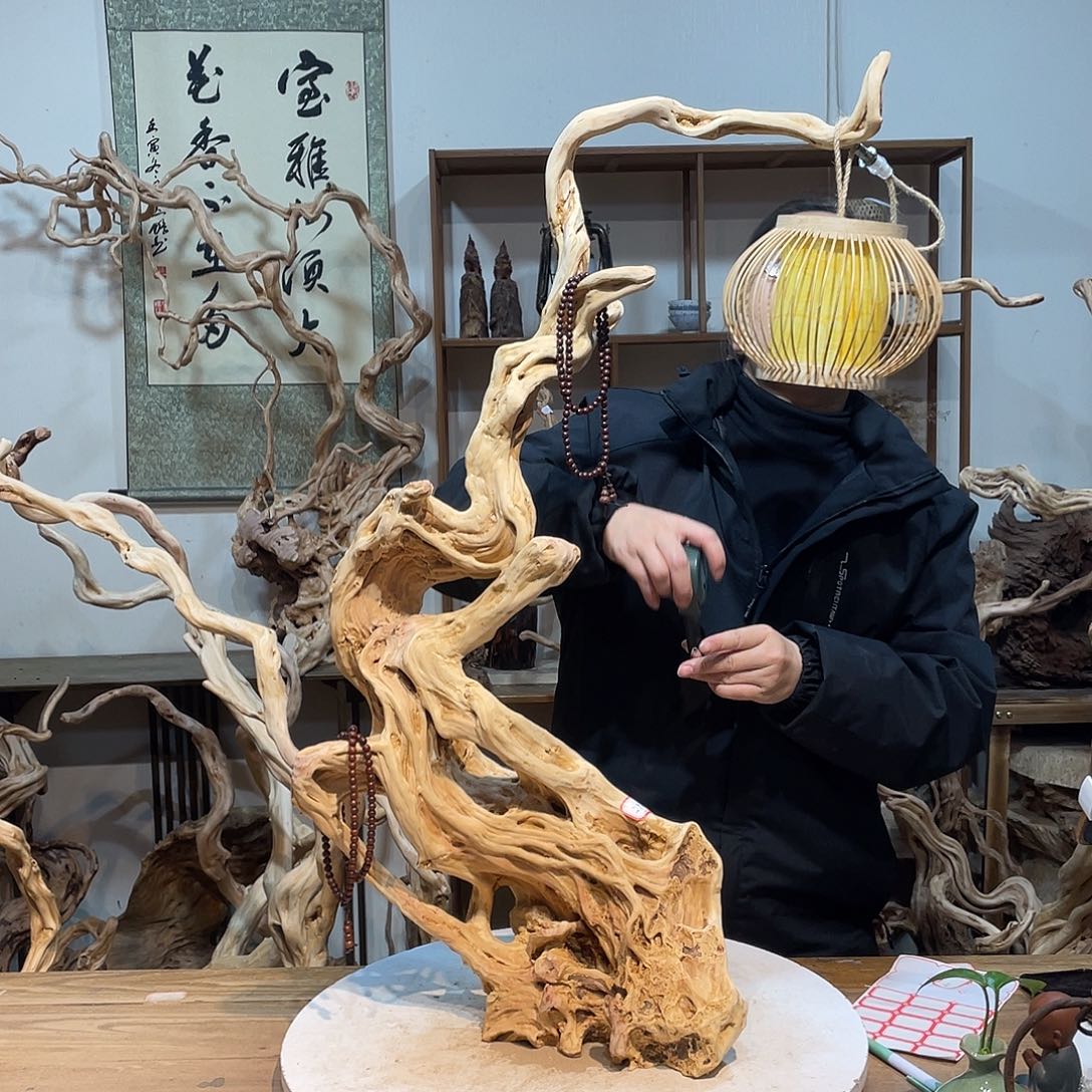 香杉木杜鹃根根艺摆件