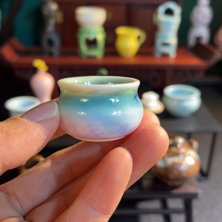 摆件微陶老王迷你花瓶