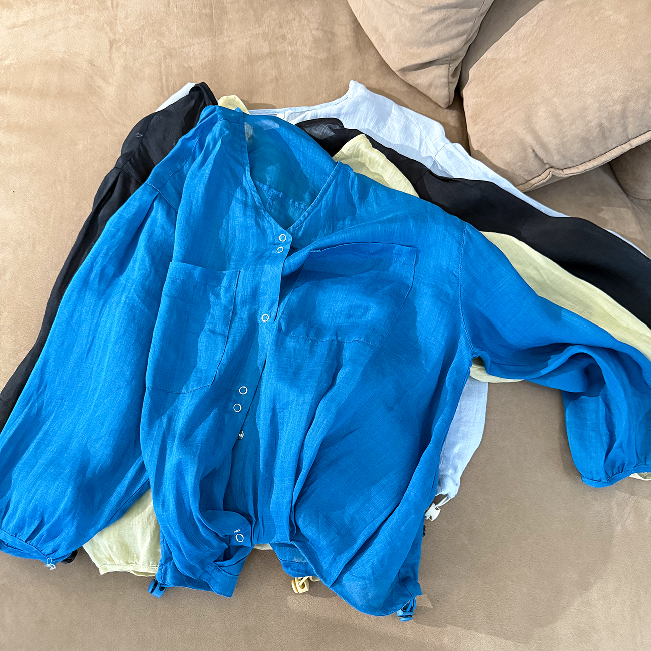 【麻念】衣长56 100%苎麻休闲新款防晒薄款宽松小衫女M806