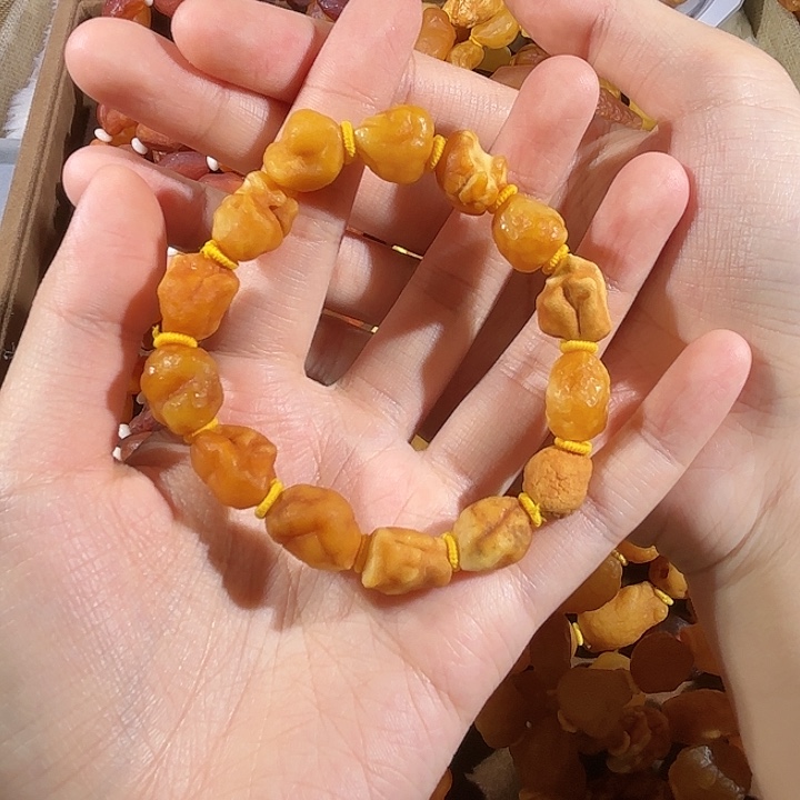 琥珀未镶嵌手链蜜蜡海漂手串