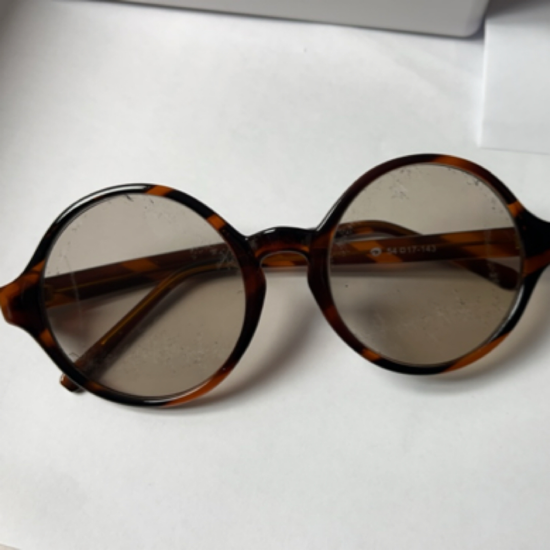 中老年复古圆框雪花棉石头眼镜戴棉戴石纹太阳镜防紫外线眼镜