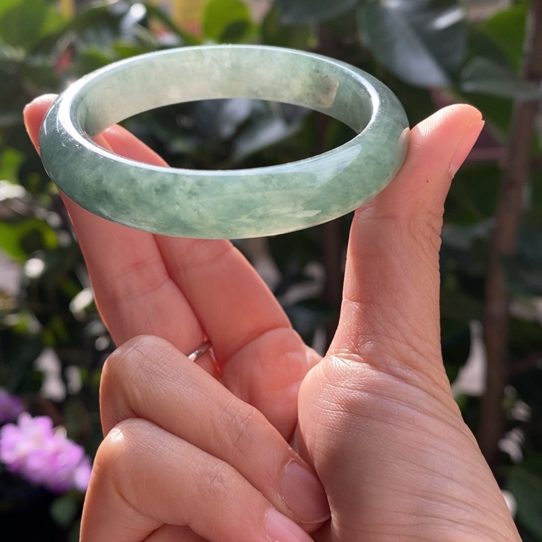 未镶嵌手镯翡翠然*妈52.7圈