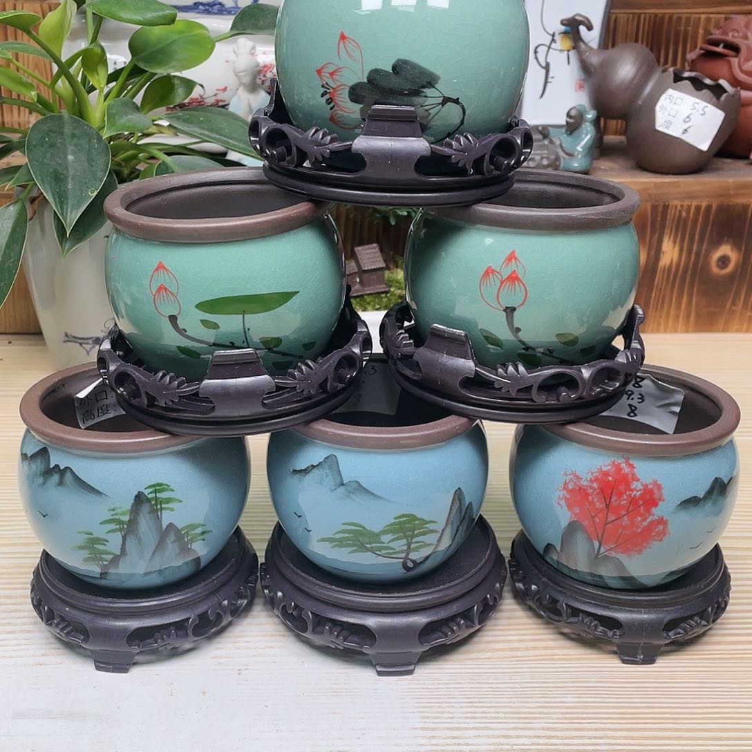 紫砂花盆陶瓷艺术花盆陶瓷