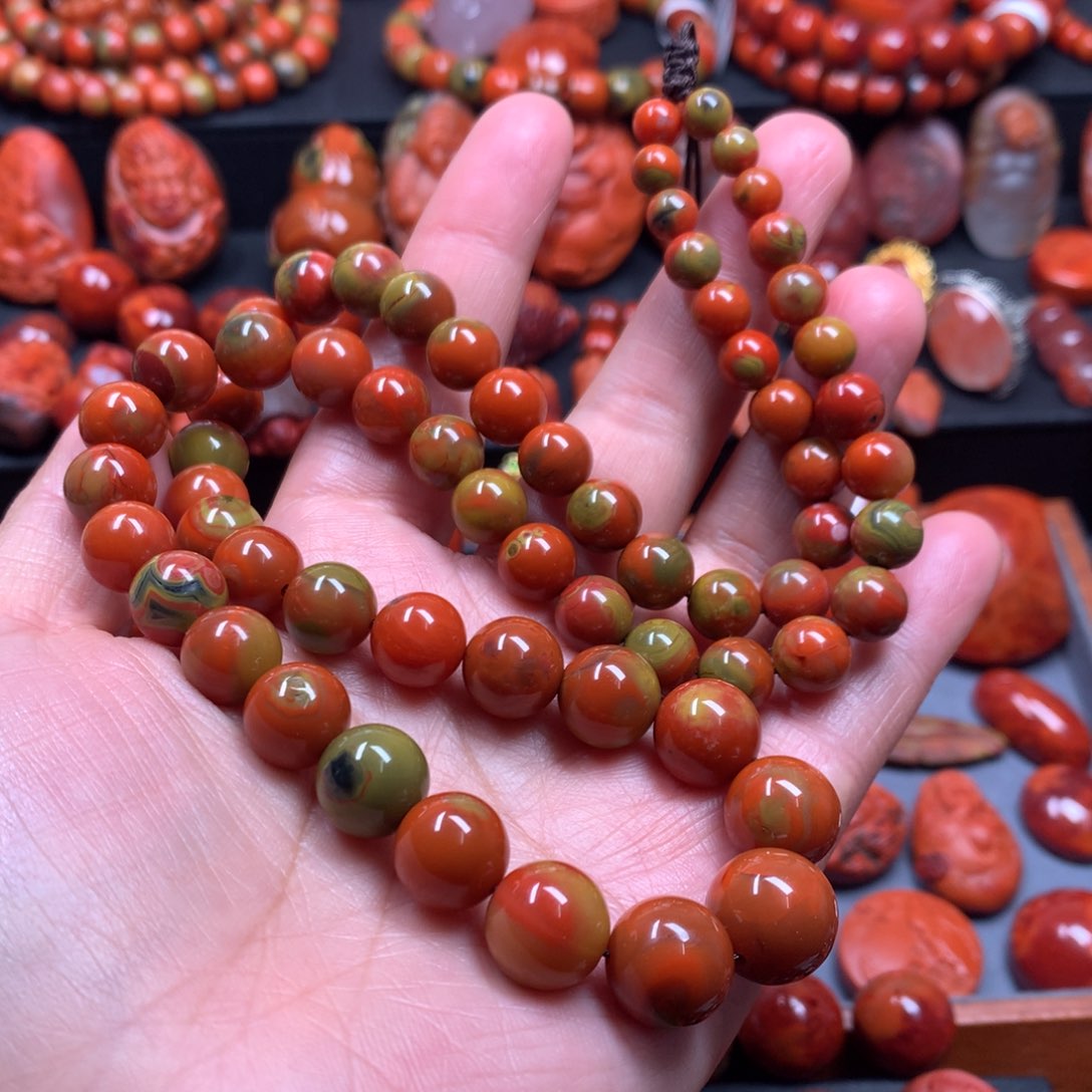 南红玛瑙包浆塔链未镶嵌