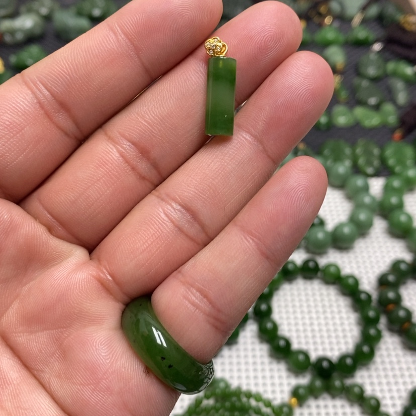 【闪购商品】和田玉（碧玉）颈饰银S925镶嵌