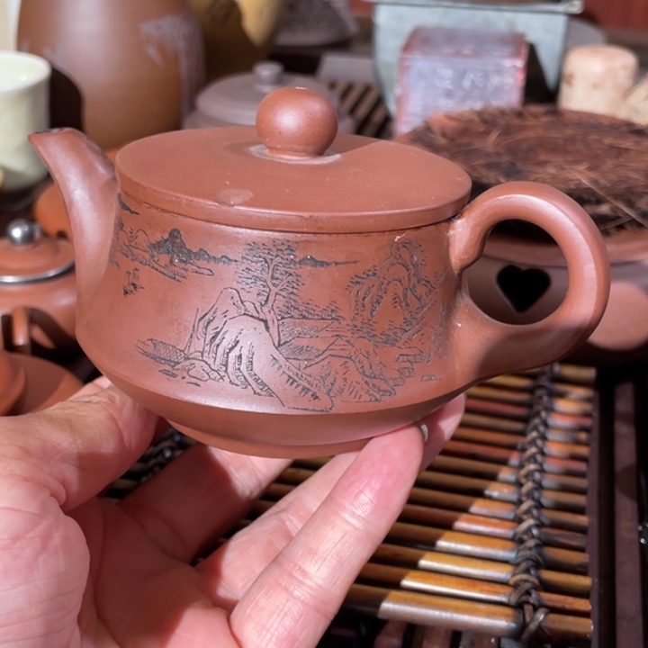 茶壶紫砂紫砂手工壶微瑕盖有两处磕