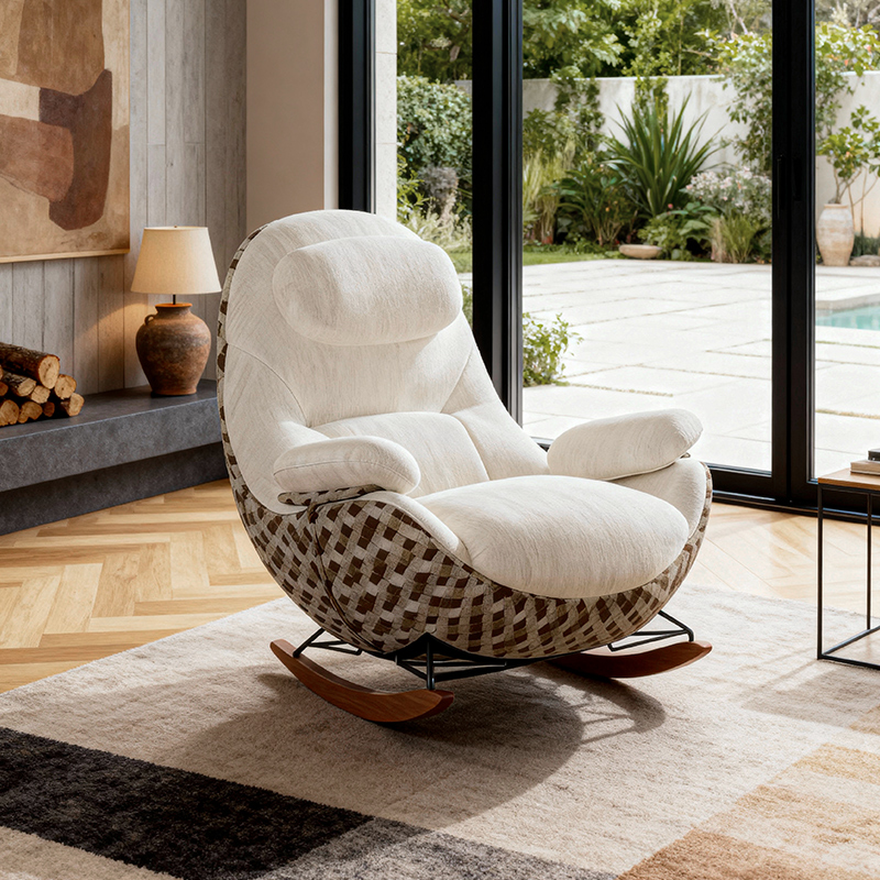 法式复古风铃摇摇椅躺椅设计师中古民宿客厅阳台休闲沙发椅高级感