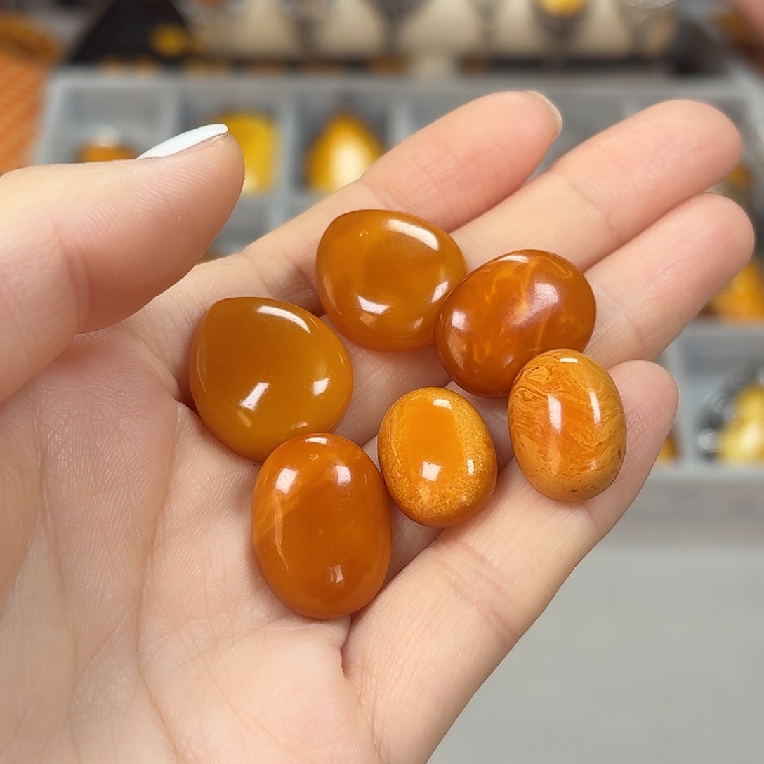 约***盒蜜蜡银S925镶嵌耳饰耳钉多样发一