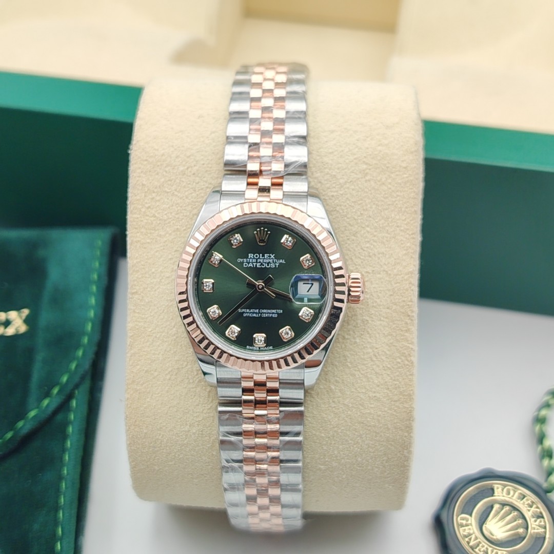 99新 Rolex/劳力士 日志系列279171/28mm橄榄绿/女表/机械/全套