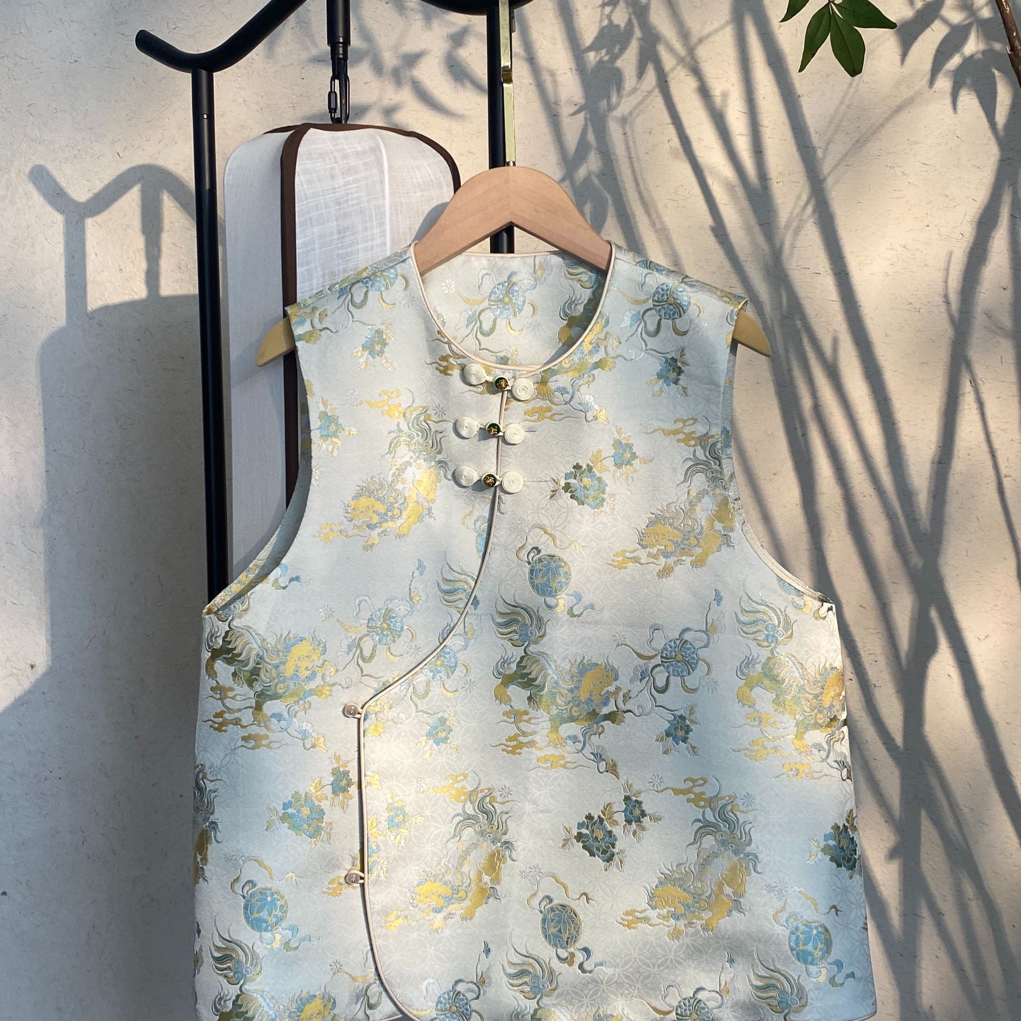 【三马 狮子滚绣球 马甲】新中式满分桑蚕丝外套上衣复古女装