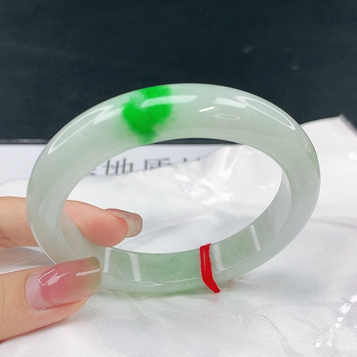 翡翠未镶嵌手镯圈59，00064