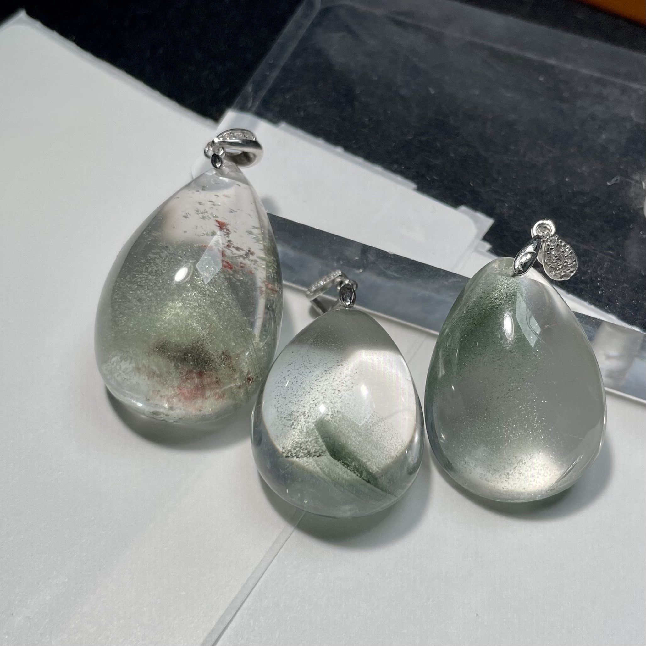 绿幽灵水晶s925吊坠 C款多样性发其一  KT25030807