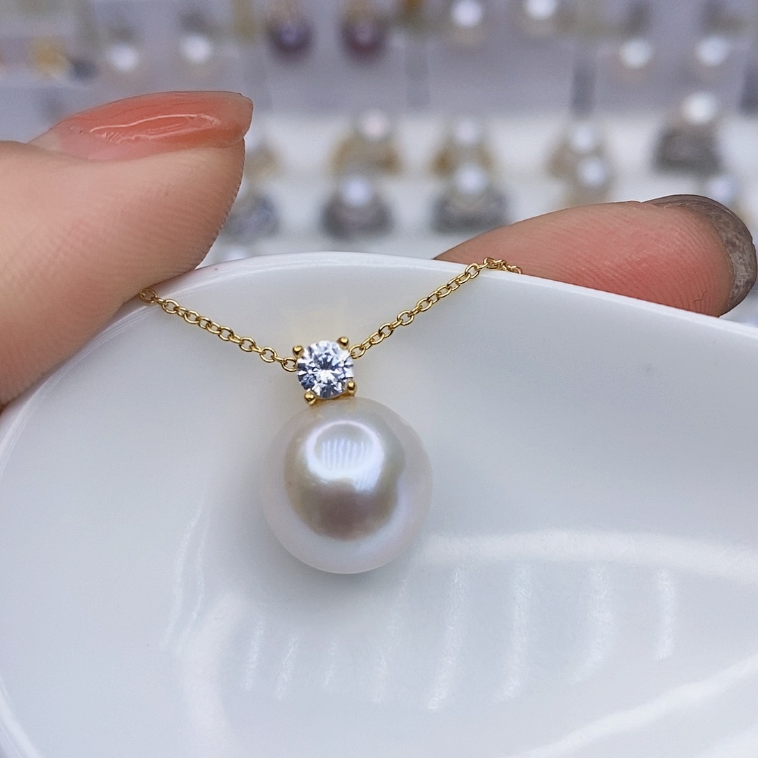 淡水珍珠颈饰银S925镶嵌