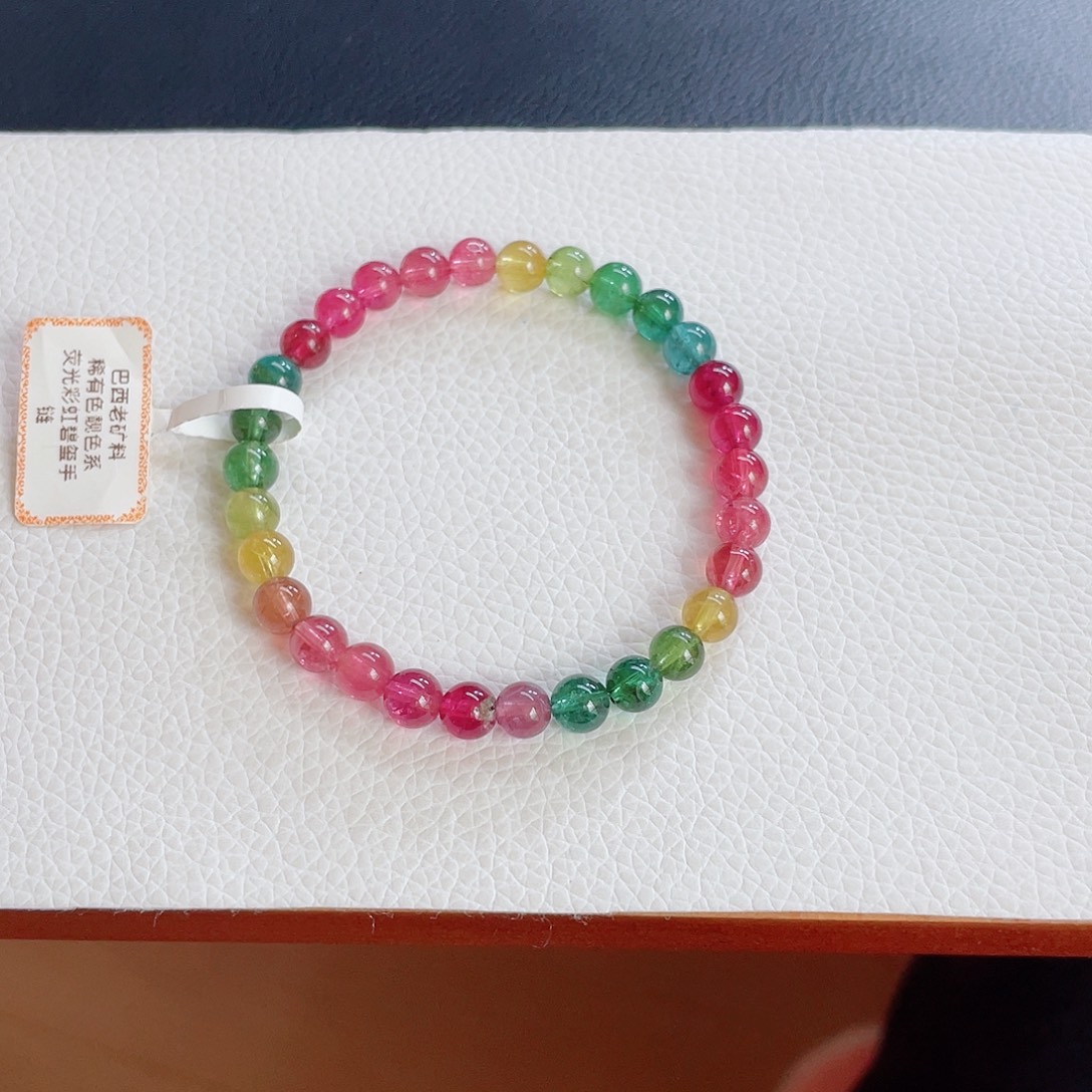 手链碧玺未镶嵌6.4mm左右