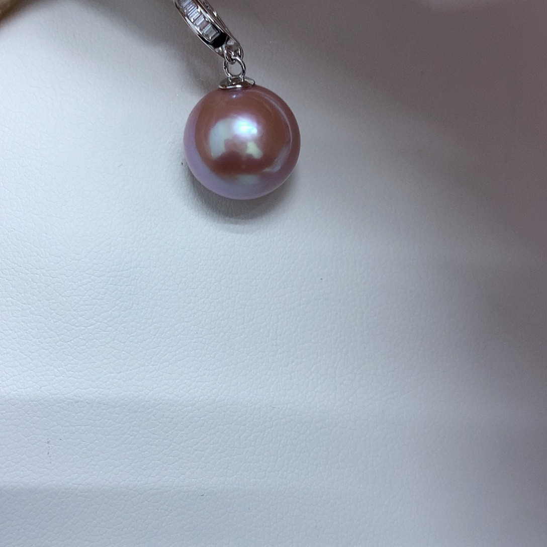 银S925镶嵌吊坠(不含链)淡水珍珠12-13