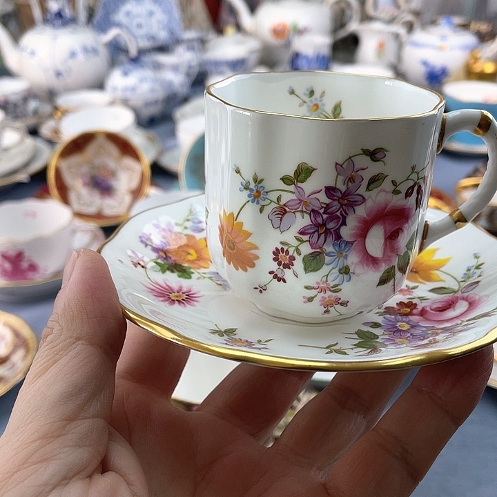 海外中古欧瓷咖啡杯小房子