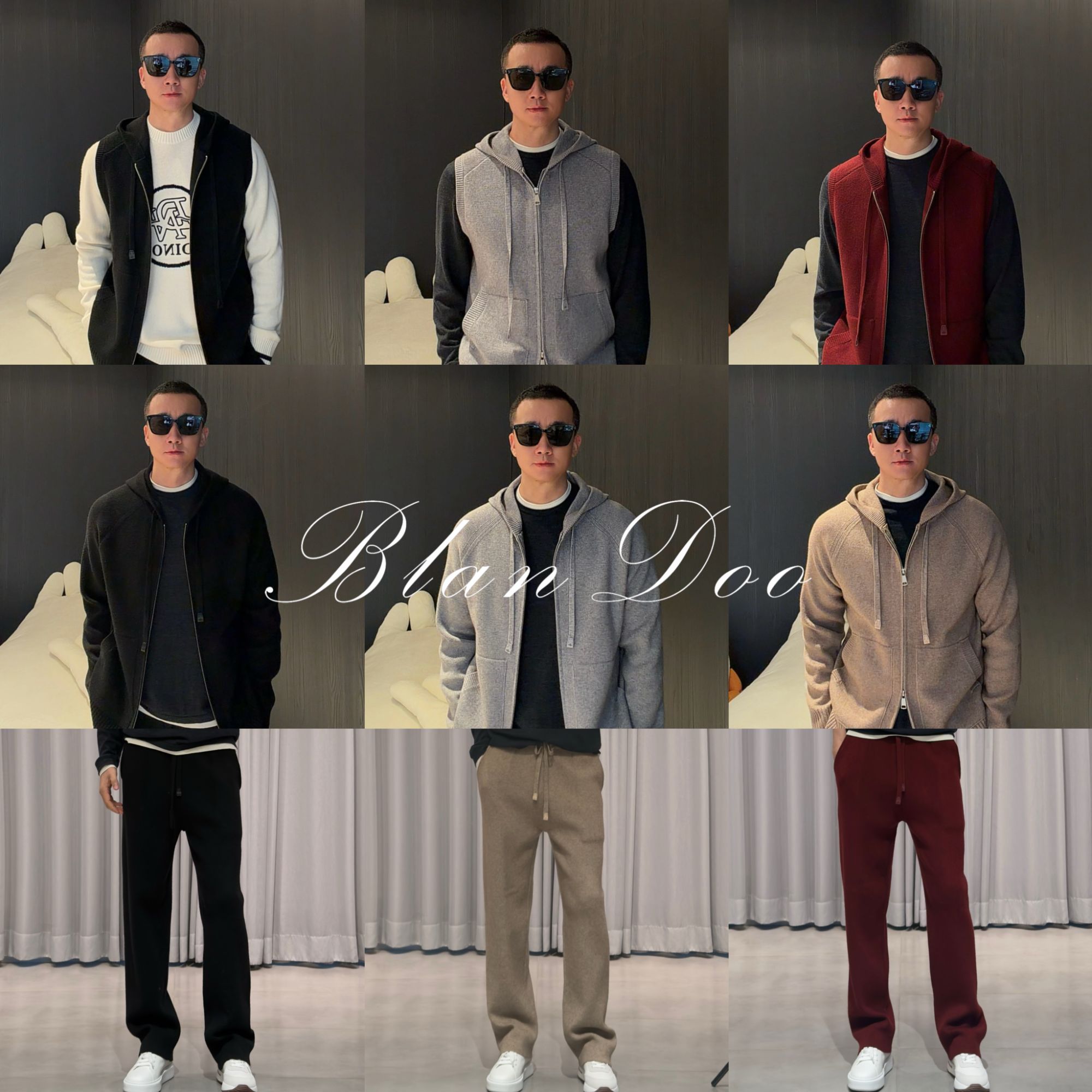 （秋款）BLANDOO “极简老钱” 男士简约百搭针织休闲套装5BD6716