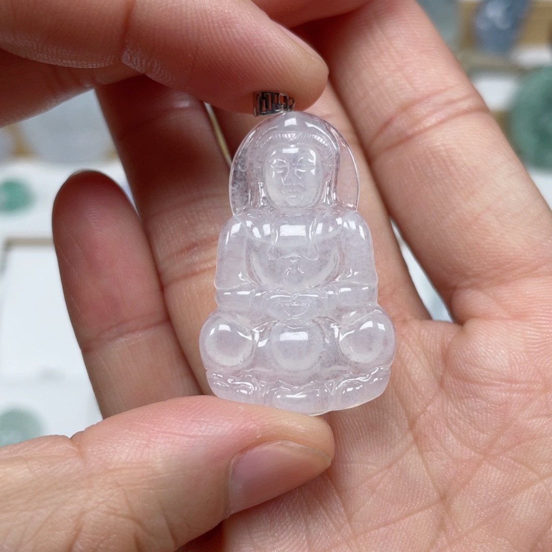 翡翠颈饰未镶嵌天然翡翠A货观音39号