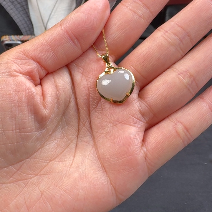 和田玉银S925镶嵌颈饰