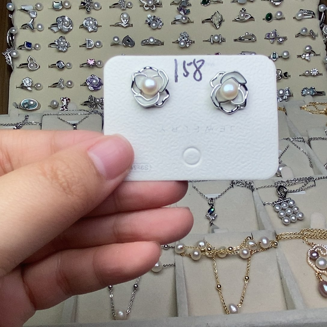 耳饰淡水珍珠银S925镶嵌