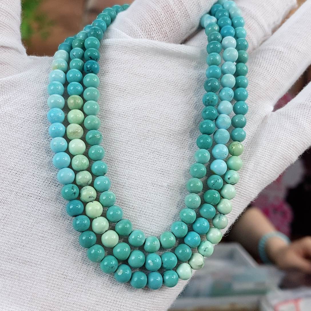 绿松石珠宝奇石未镶嵌4.8mm