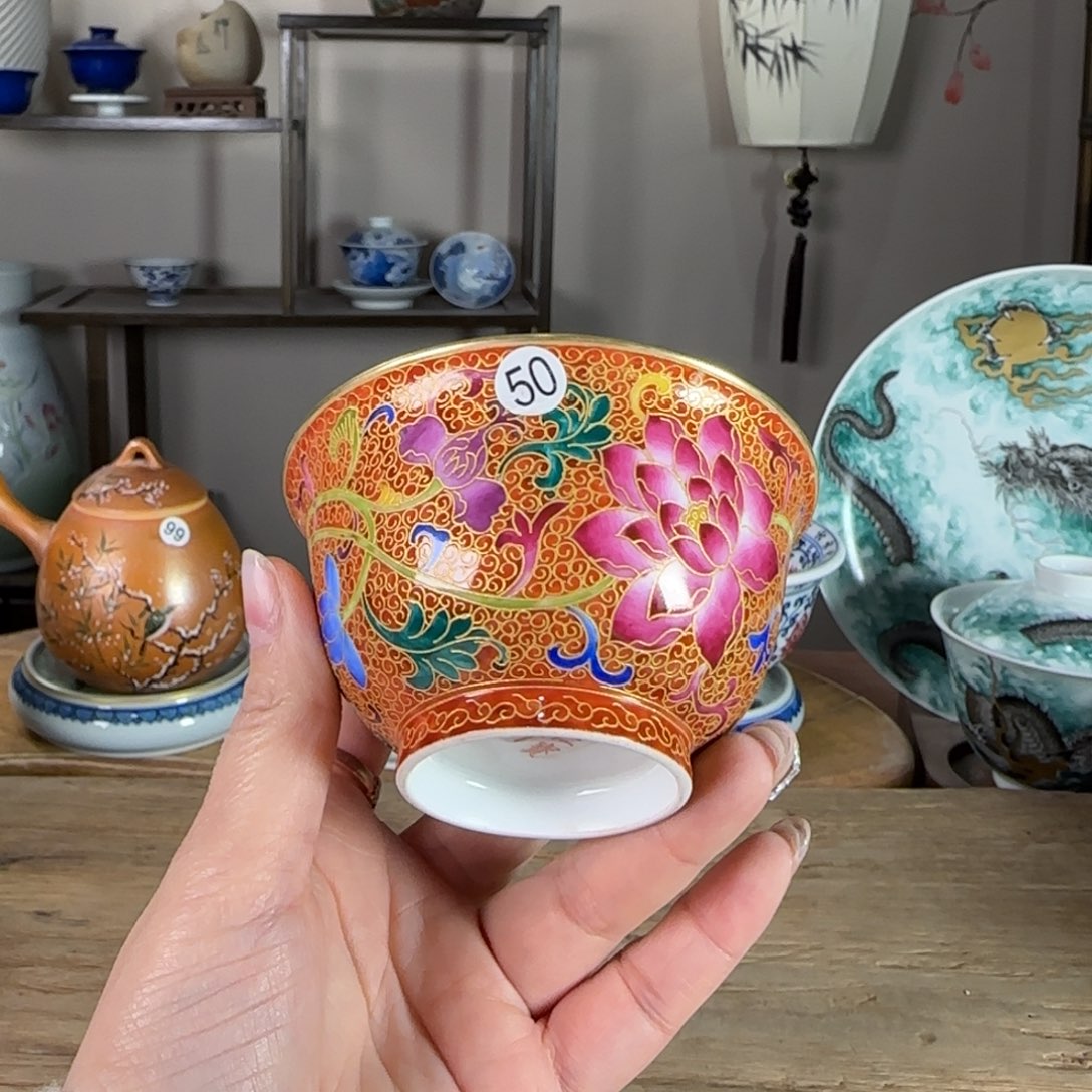 杯景德镇陶瓷柴烧多人