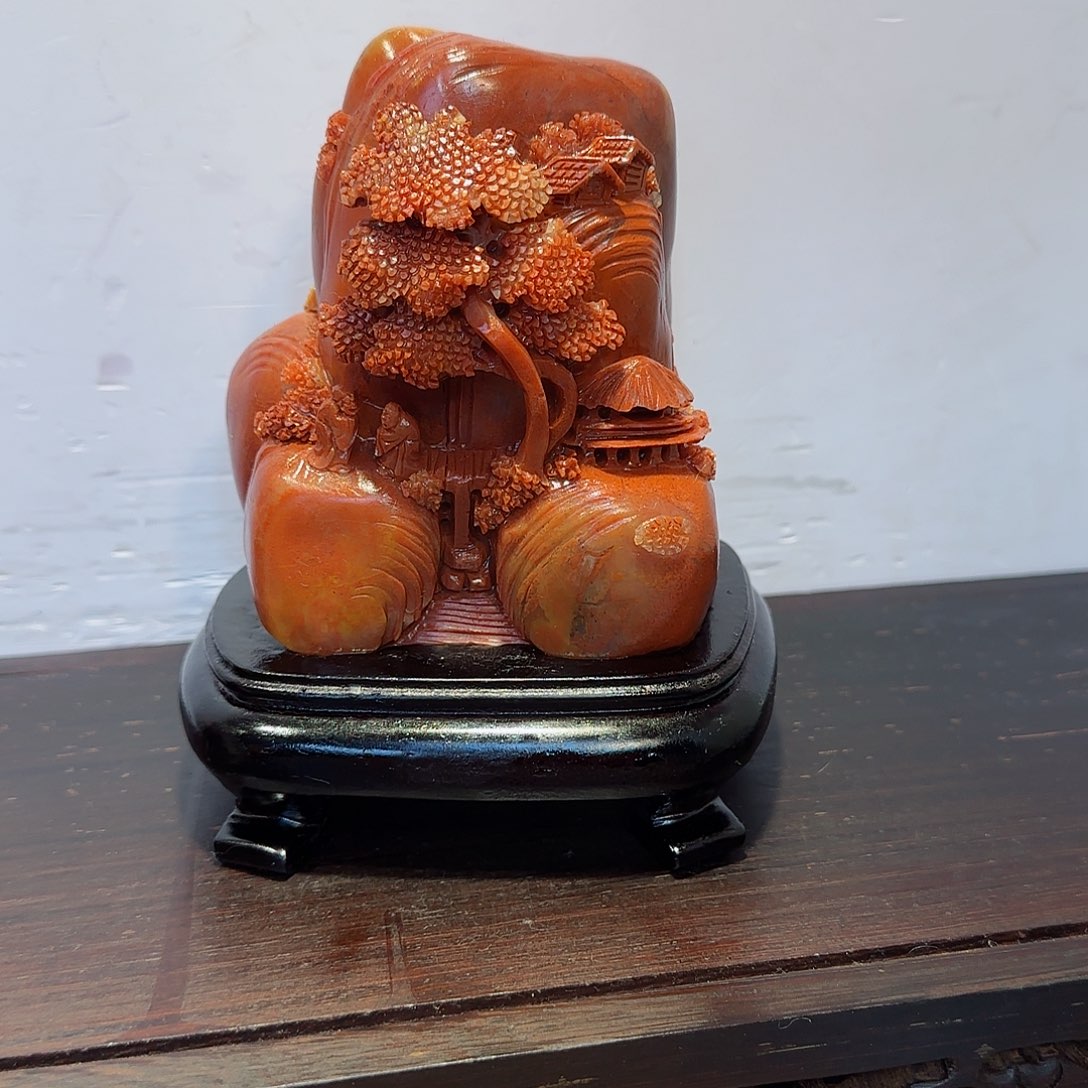 寿山石想**鱼寿山石摆件