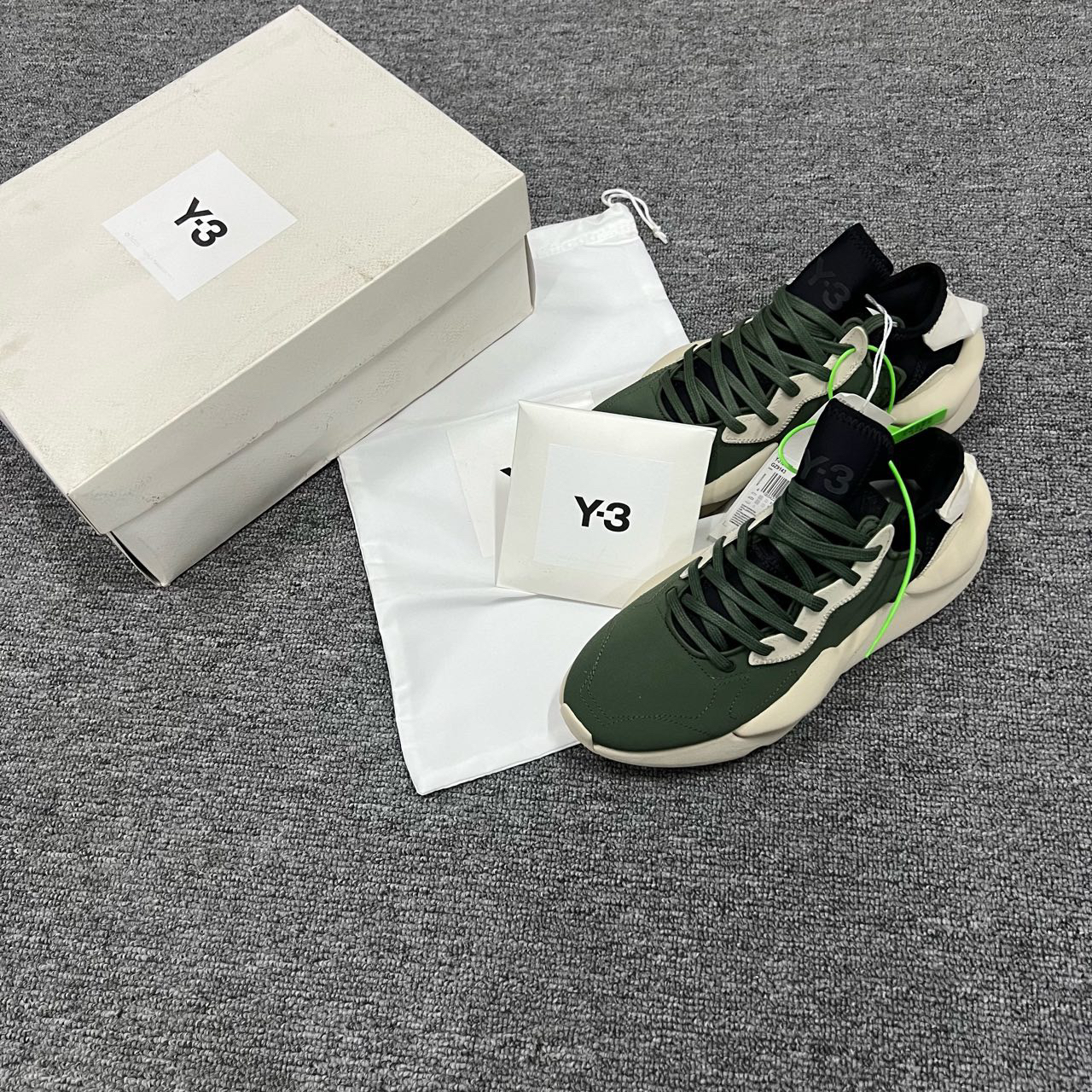 全新未使用 maje Y-3 Kaiwa 暗灰绿运动鞋 36.5码-43.5码/全新