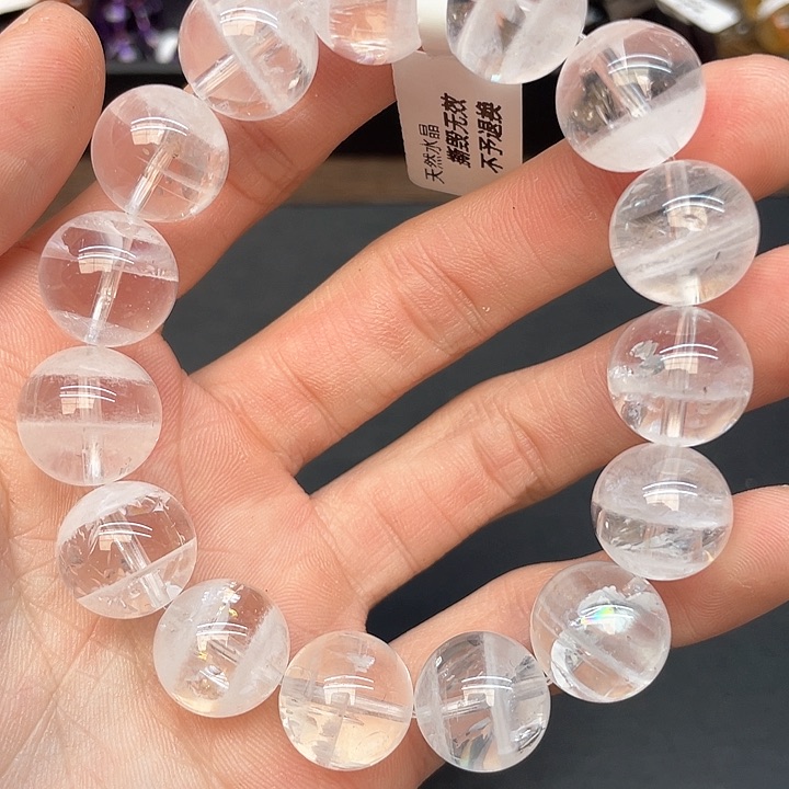 水晶手链未镶嵌4白幽灵14mm
