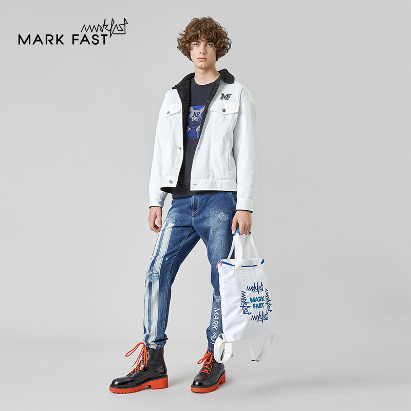 MARKFAST设计师品牌加绒工装夹克外套情侣款秋冬M1BGU90050