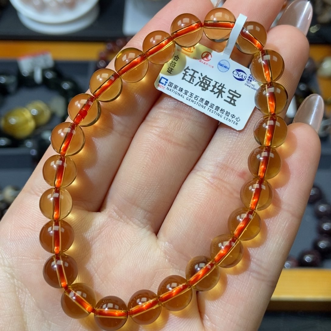 水晶黄水晶手串未镶嵌8mm
