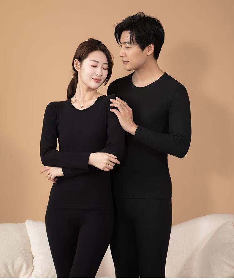 温柔瑶-BloomAir初氧-缎彩加绒特厚保暖套装-9911