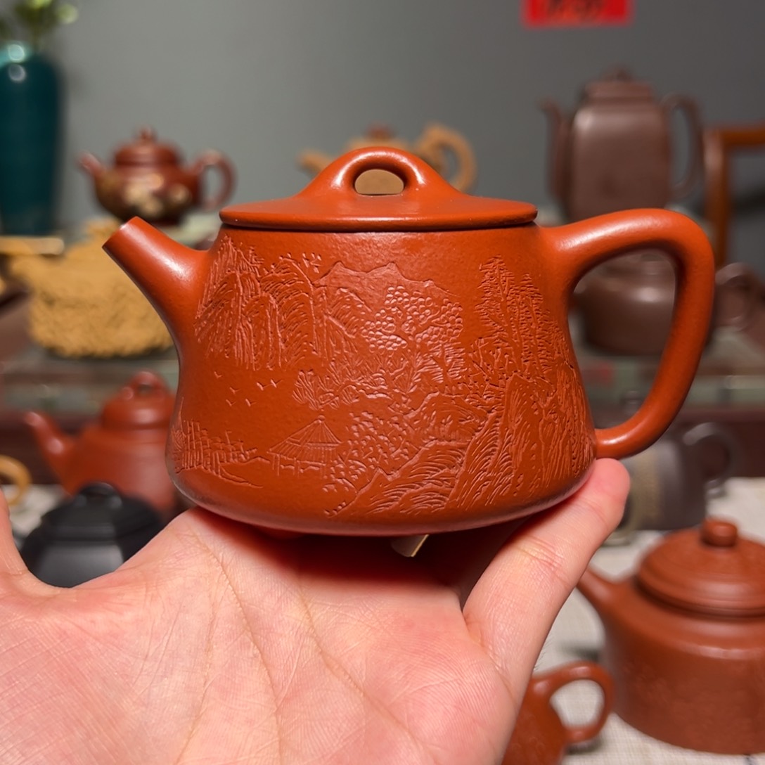 茶壶紫砂义****司全手工高石瓢小煤窑朱泥