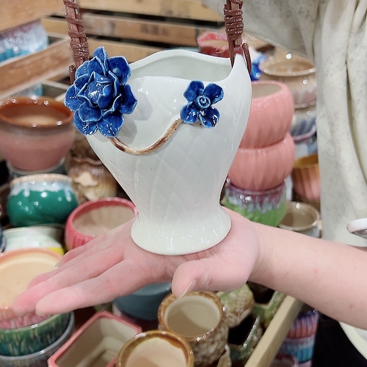 有孔，凑单福利满10元发货陶瓷多肉花盆！